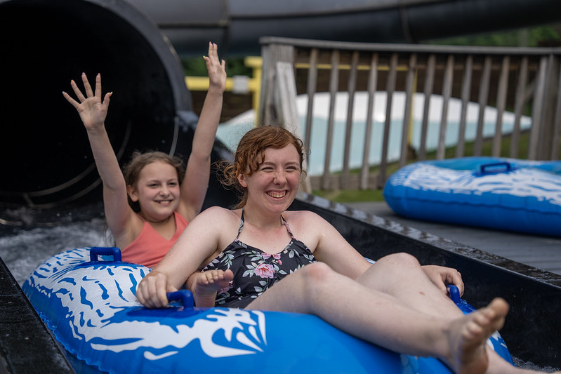 Guests on the Black Vortex Slide