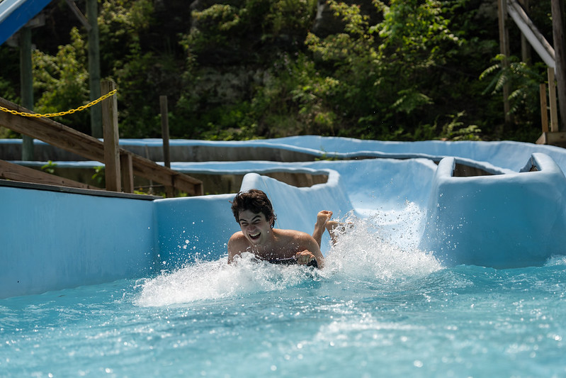 Teen on Zoom Flume Water Slide